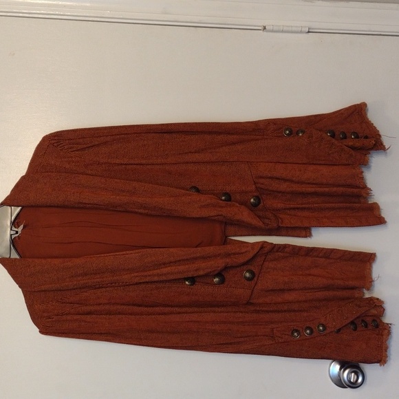 NEW Free People Taracatta Rust Orange Bohemian Gypsy Blazer Jacket size … - Picture 7 of 15